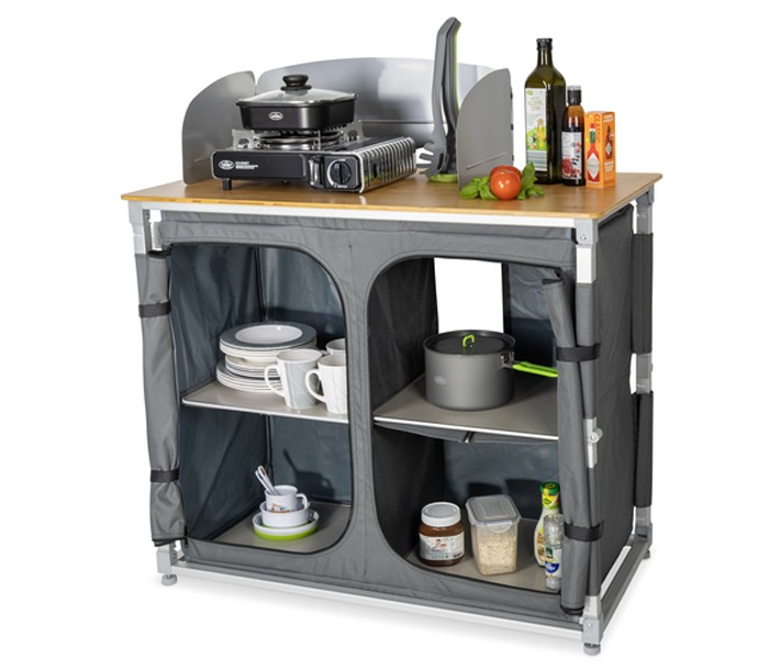 Mueble Cocina Camping Rápido Bambú 3