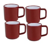 Set Tazas Melamina Ember Red 4 Pzas