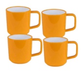 Set Tazas Melamina Sunset Yellow 4 Pzas